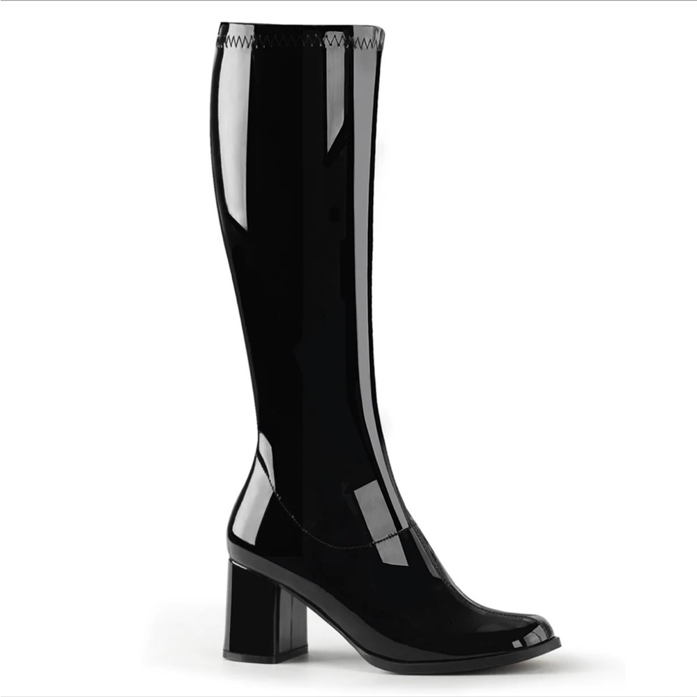 Funtasma Glossy Black Heeled Boots
